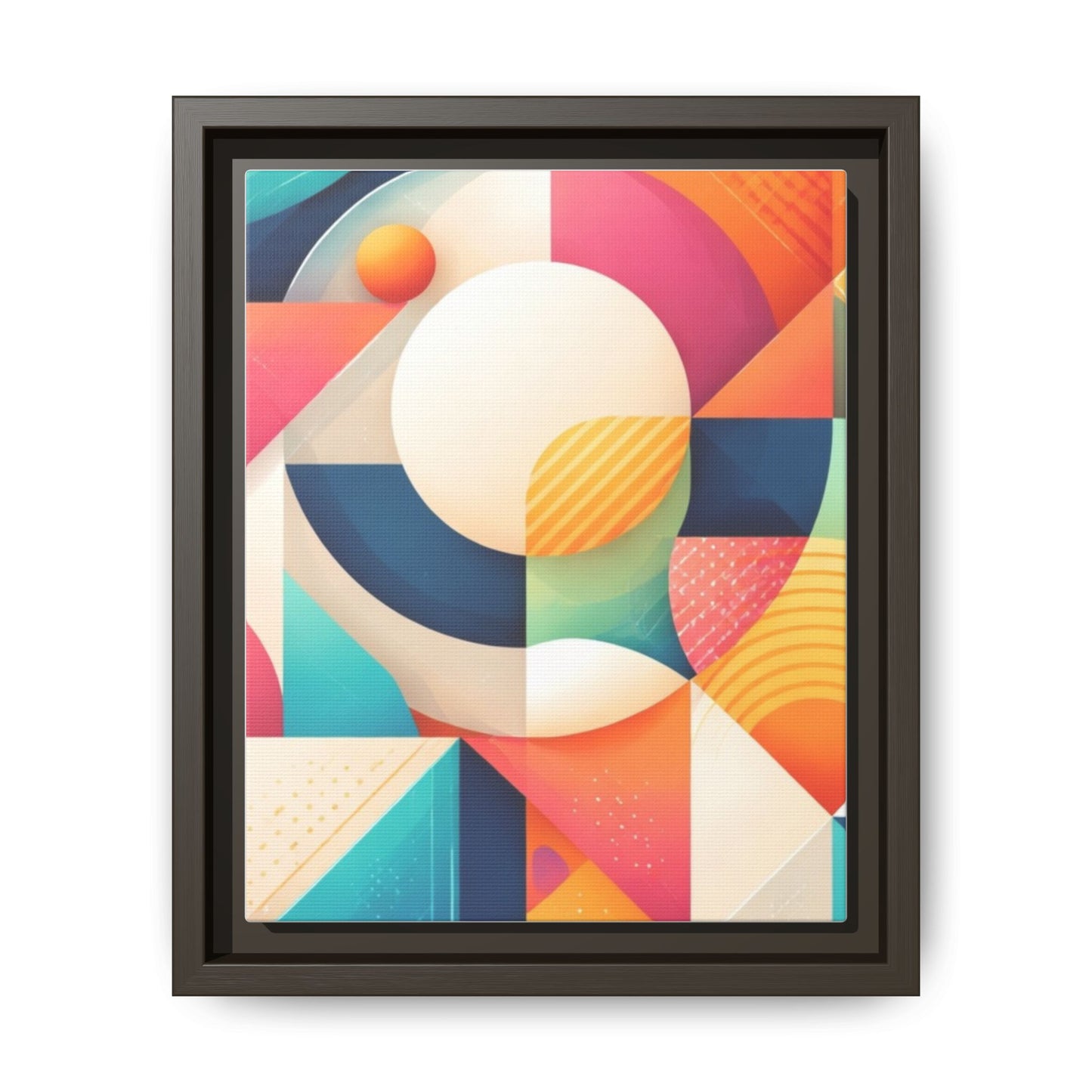 Colorful Geometric Abstract Art Matte Canvas Framed