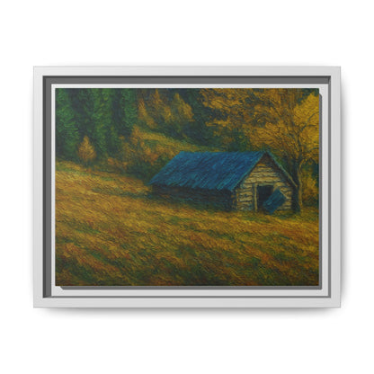 Framed Matte Canvas Print, Rustic Artwork, Farmhouse Decor, Nature Wall Art, Gift for Home, Autumn Decor, Landscape Painting