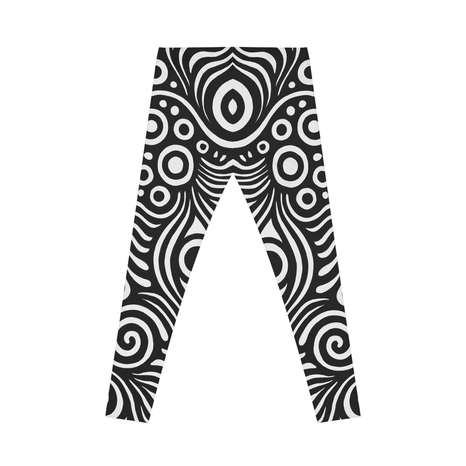 Chic Black and White Patterned Leggings for Everyday Wear, Yoga, Fitness, Casual Outfits, Stylish Activewear - TRV