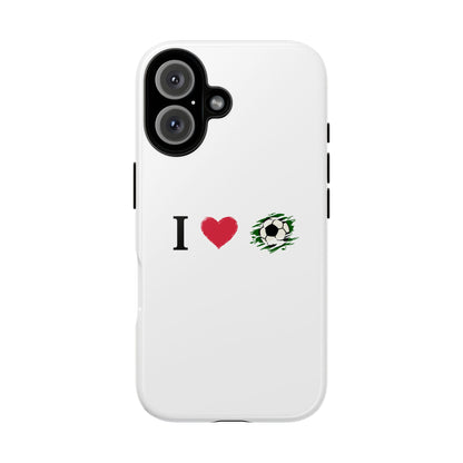 Soccer Phone Case, I Love Soccer, Tough Case Cover, Sporty Phone Accessories, Gift for Soccer Lovers, Unique Soccer Design - TRV
