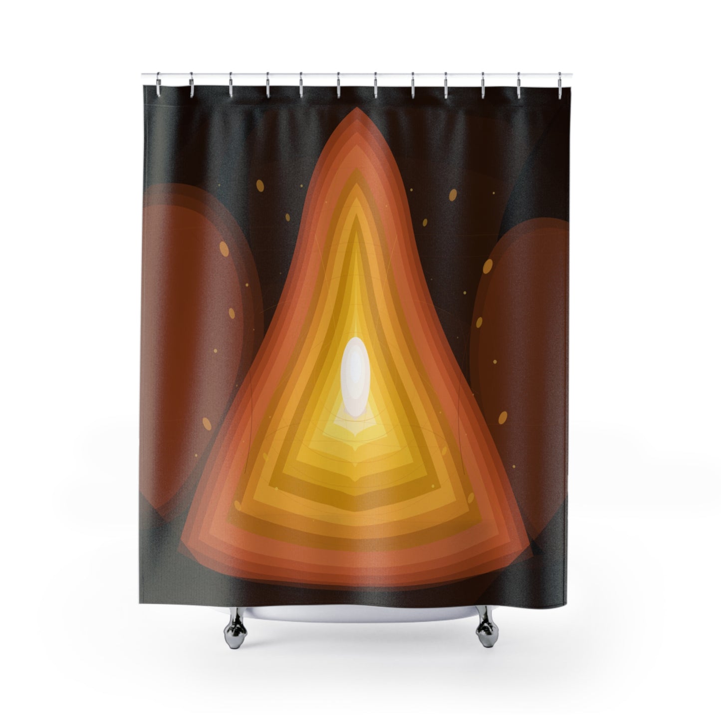 Layered Flame Geode Shower Curtain | Abstract Warm Tones