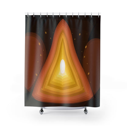 Layered Flame Geode Shower Curtain | Abstract Warm Tones