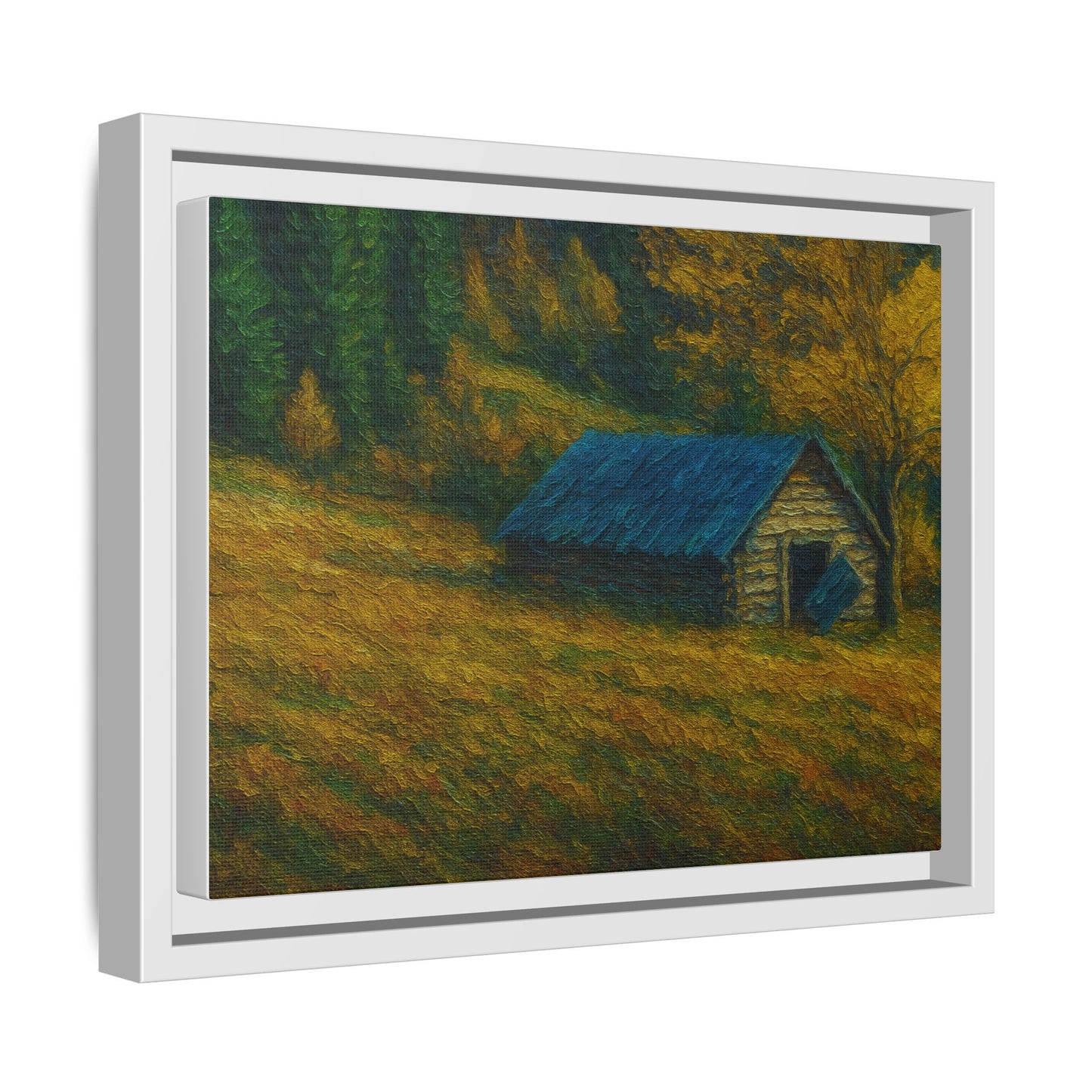 Framed Matte Canvas Print, Rustic Artwork, Farmhouse Decor, Nature Wall Art, Gift for Home, Autumn Decor, Landscape Painting