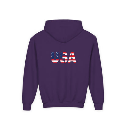 USA Flag Youth Hoodie, Youth Sweatshirt, Cool Hoodie for Kids, American Pride Apparel, Comfortable Boys and Girls Sweatshirt
