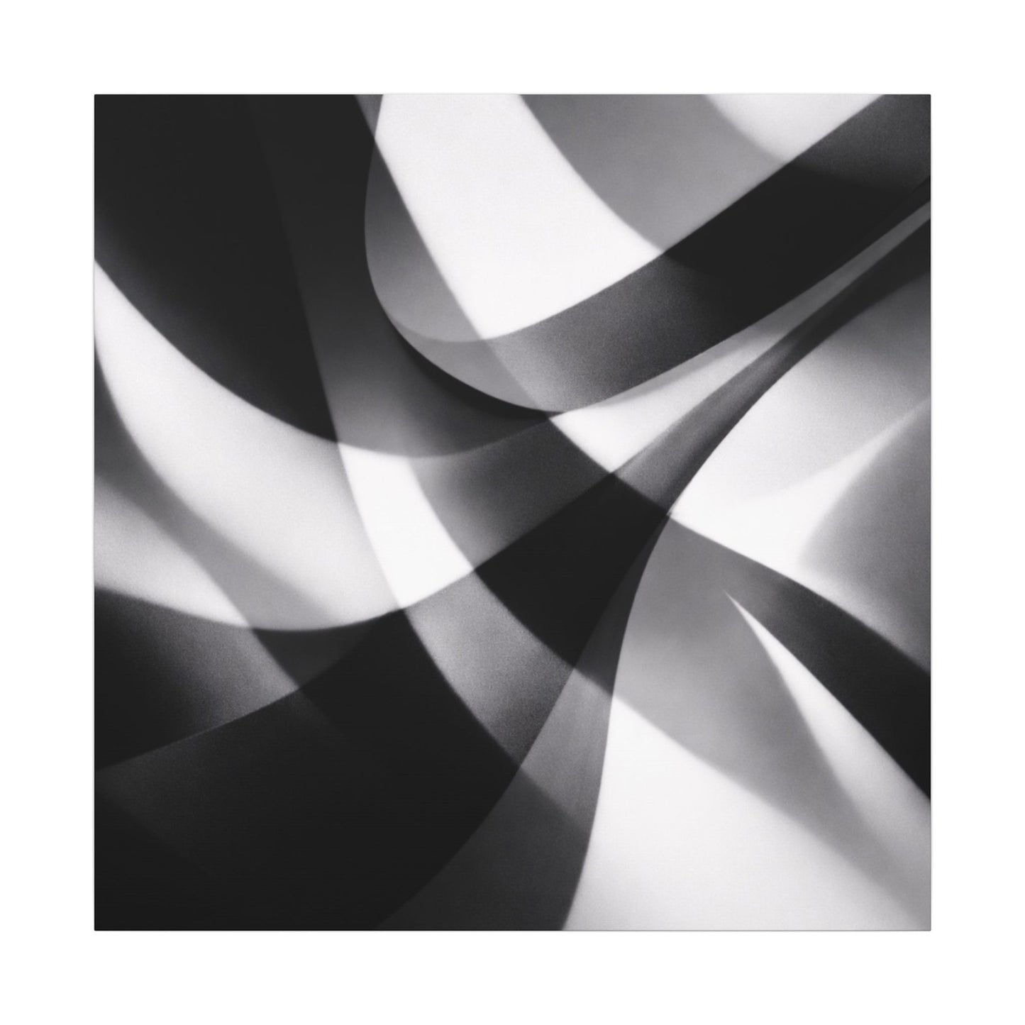 Abstract Black and White Swirl Matte Canvas