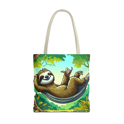 Relaxed Sloth Tote Bag, Cute Eco-Friendly Bag, Gift for Animal Lovers, Beach Bag, Reusable Shopping Tote - TRV