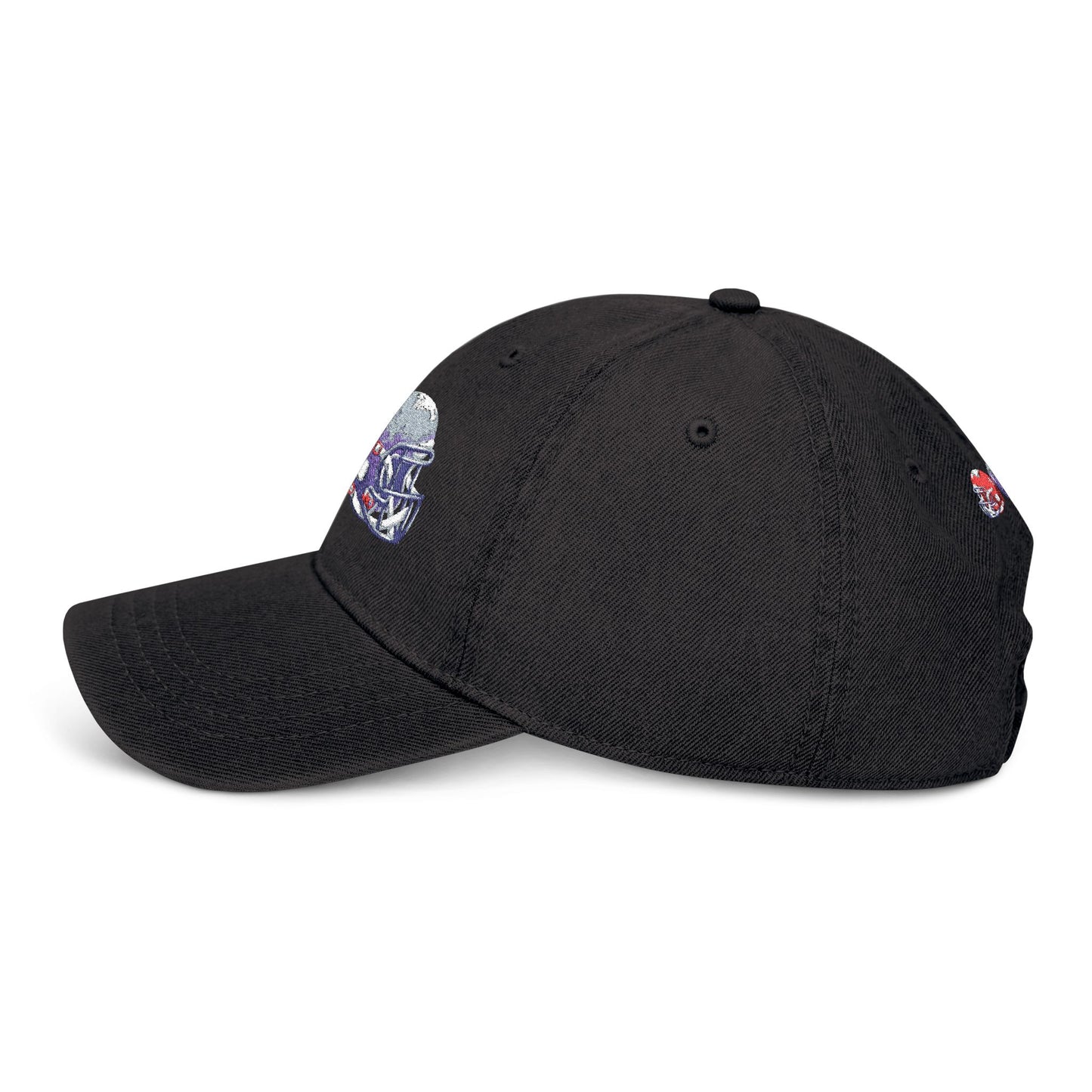 Football-Themed Denim Hat with Embroidery, Perfect Gift for Sports Lovers, Casual Wear, Game Day Accessories, Embroidered Cap