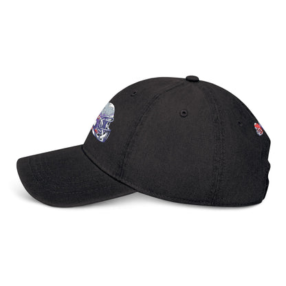 Football-Themed Denim Hat with Embroidery, Perfect Gift for Sports Lovers, Casual Wear, Game Day Accessories, Embroidered Cap