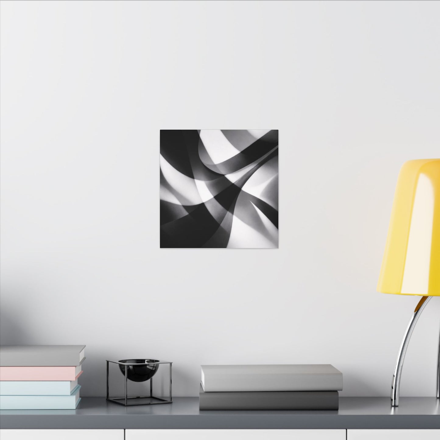 Abstract Black and White Swirl Matte Canvas