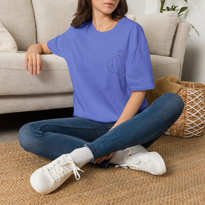 Trendy Unisex Softstyle T-Shirt with Love Hand Gesture Design