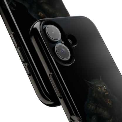 Werewolf Phone Case, Tough Cases, Black Panther Design, Gift for Animal Lovers, Phone Accessories, Fierce Phone Protection - TRV