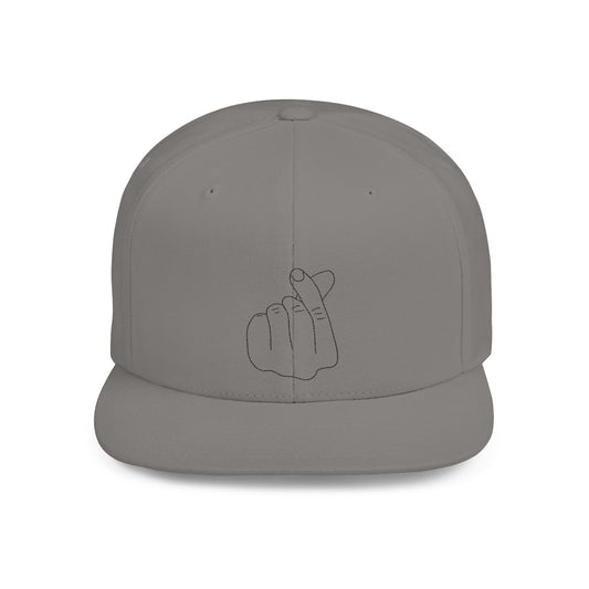 Minimalist Hand Gesture Flat Bill Snapback Hat - TRV