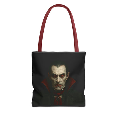 Vampire Haunted Tote Bag, Spooky Shopping Bag, Halloween Accessory, Gothic Style Handbag, Perfect for Halloween Parties, Unisex Tote - TRV
