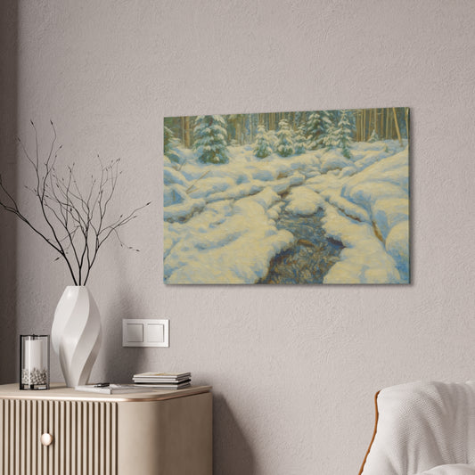 Winter Wonderland Canvas Art, Cozy Home Decor, Winter Landscape Wall Art, Nature Print, Holiday Gift Idea