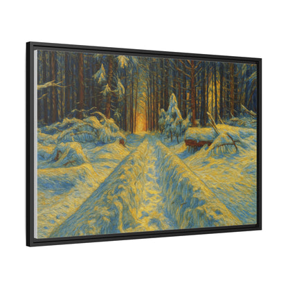 Canvas Art, Winter Landscape Wall Decor, Nature Lovers Gift, Seasonal Decor, Holiday Wall Art, Cozy Home Decoration, Framed Matte Canvas - TRV