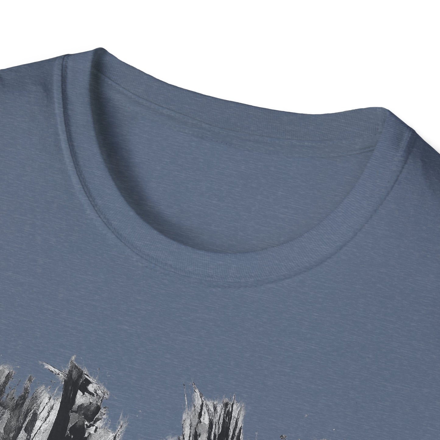 Unisex Softstyle T-Shirt with Abstract Landscape Art, Casual Wear, Gift for Art Lovers, Everyday Fashion, Nature Inspired Tee - TRV