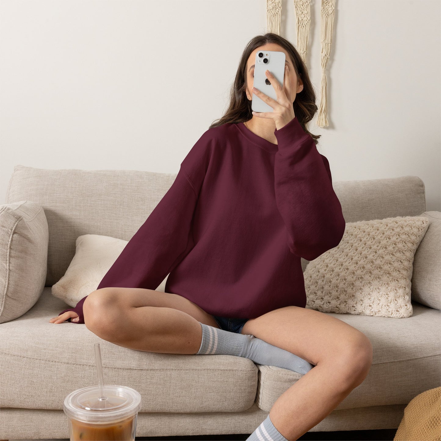 Stack of Books with Mug and Plant Sweatshirt | Cozy Reading Crewneck