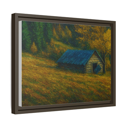 Framed Matte Canvas Print, Rustic Artwork, Farmhouse Decor, Nature Wall Art, Gift for Home, Autumn Decor, Landscape Painting
