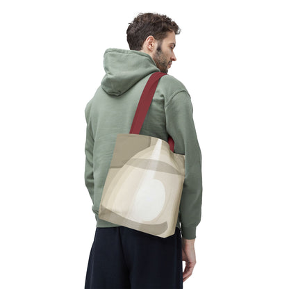 Neutral Abstract Light Beam Tote Bag | Minimalist Geometric Pattern