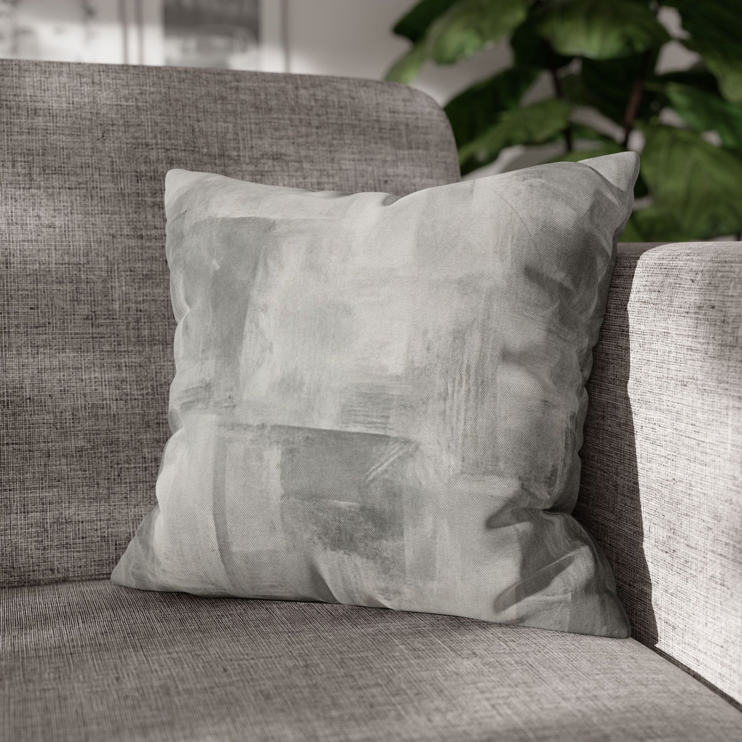 Watercolor Gray Decorative Pillowcase — Spun Polyester Square Throw Pillow Cover