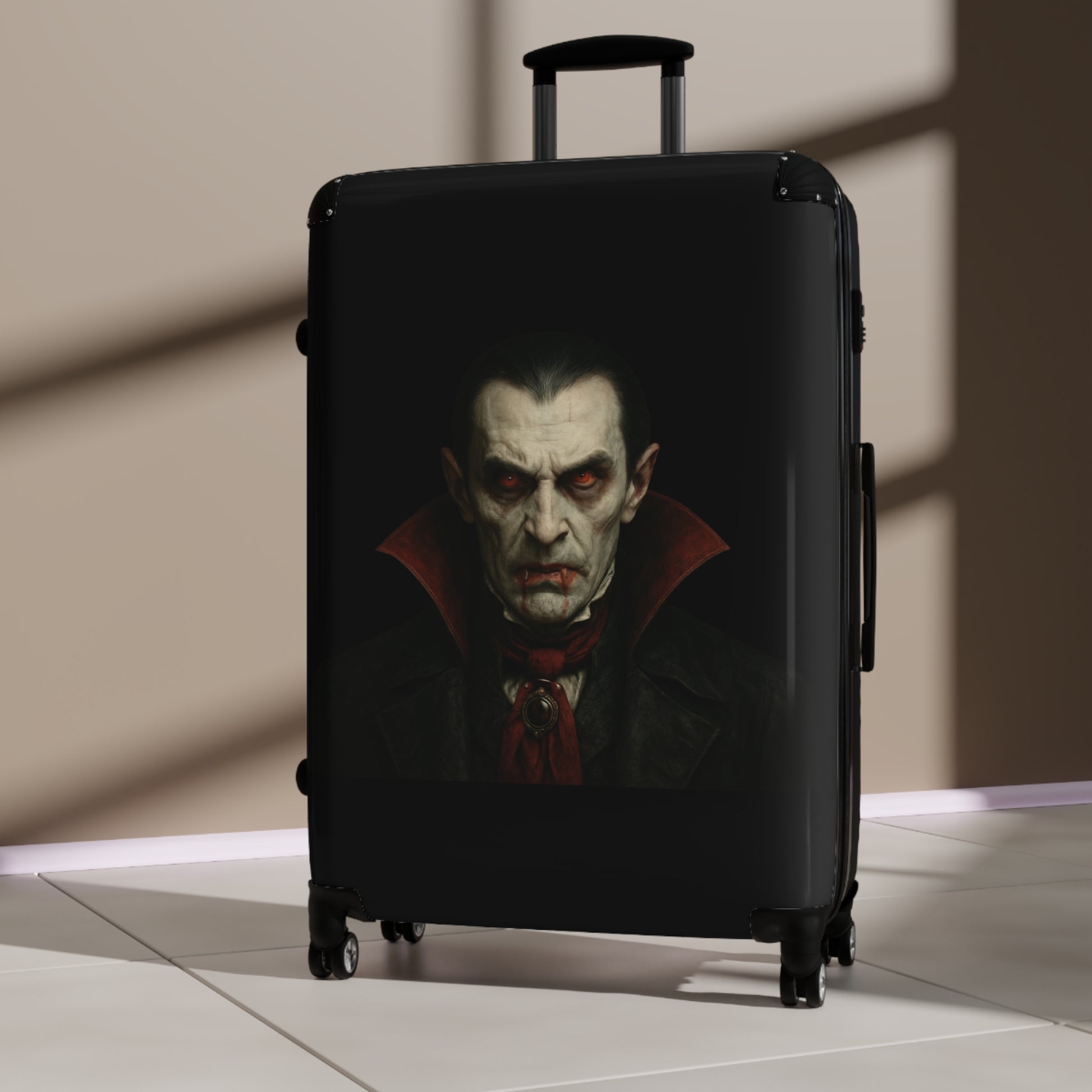 Spooky Vampire Luggage, Halloween Travel Bag, Dracula Suitcase, Gothic Carry-On, Horror Trip Gear - TRV