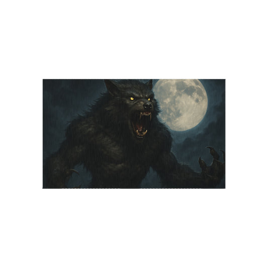Werewolf Moon Outdoor Rug — Spooky Full Moon Horror Patio Mat