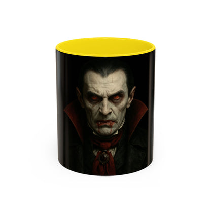 Gothic Dracula Vampire Accent Coffee Mug | Spooky Halloween Gift, Unique Home Decor, Collector's Mug, Coffee Lover's Gift - TRV