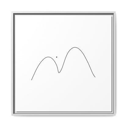 Minimal Line Mountains Matte Canvas Framed