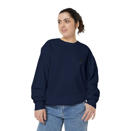 Unisex Garment-Dyed Sweatshirt with Heart Design - Cozy & Stylish