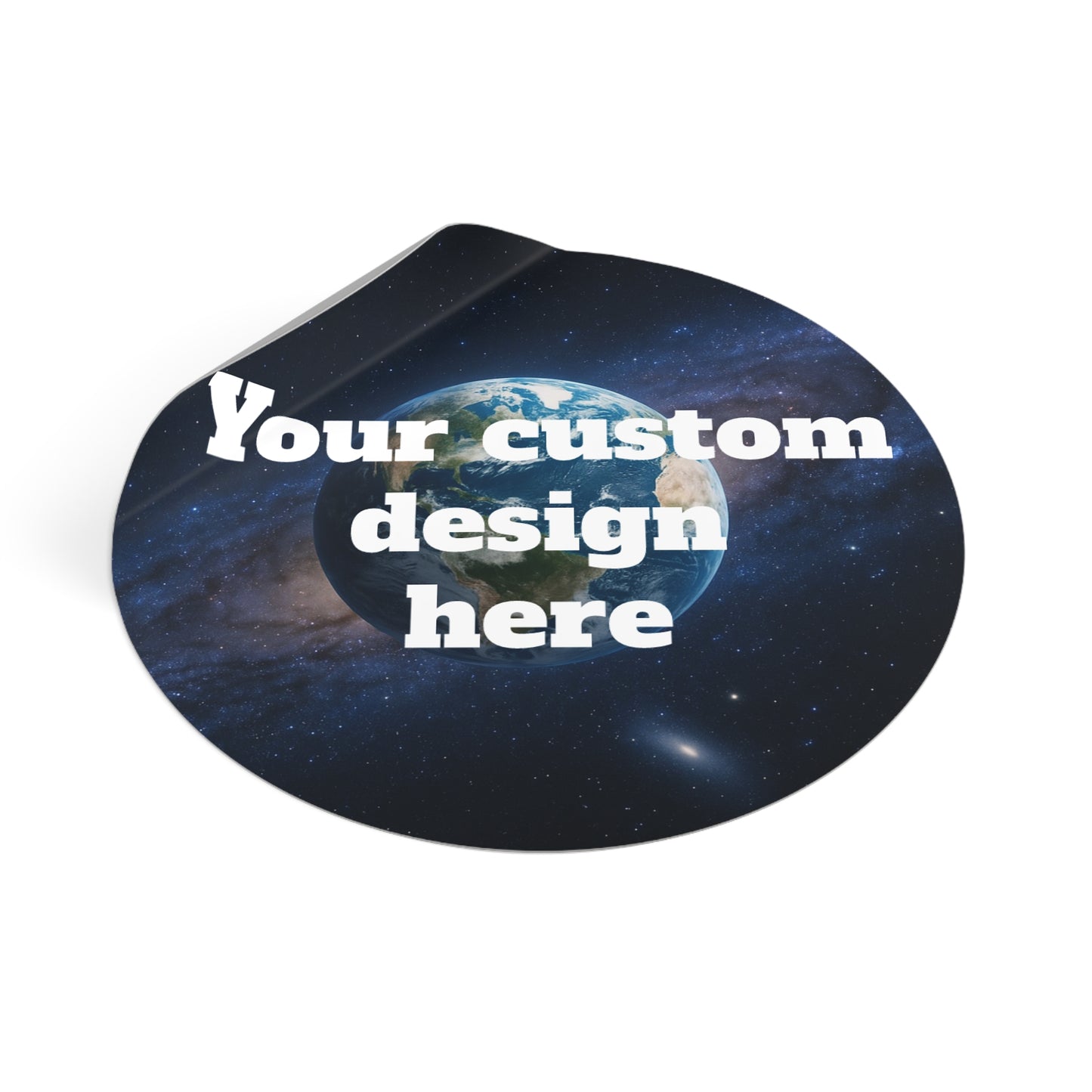 Custom Earth Space Design Round Sticker | Vinyl Circle Decal - TRV
