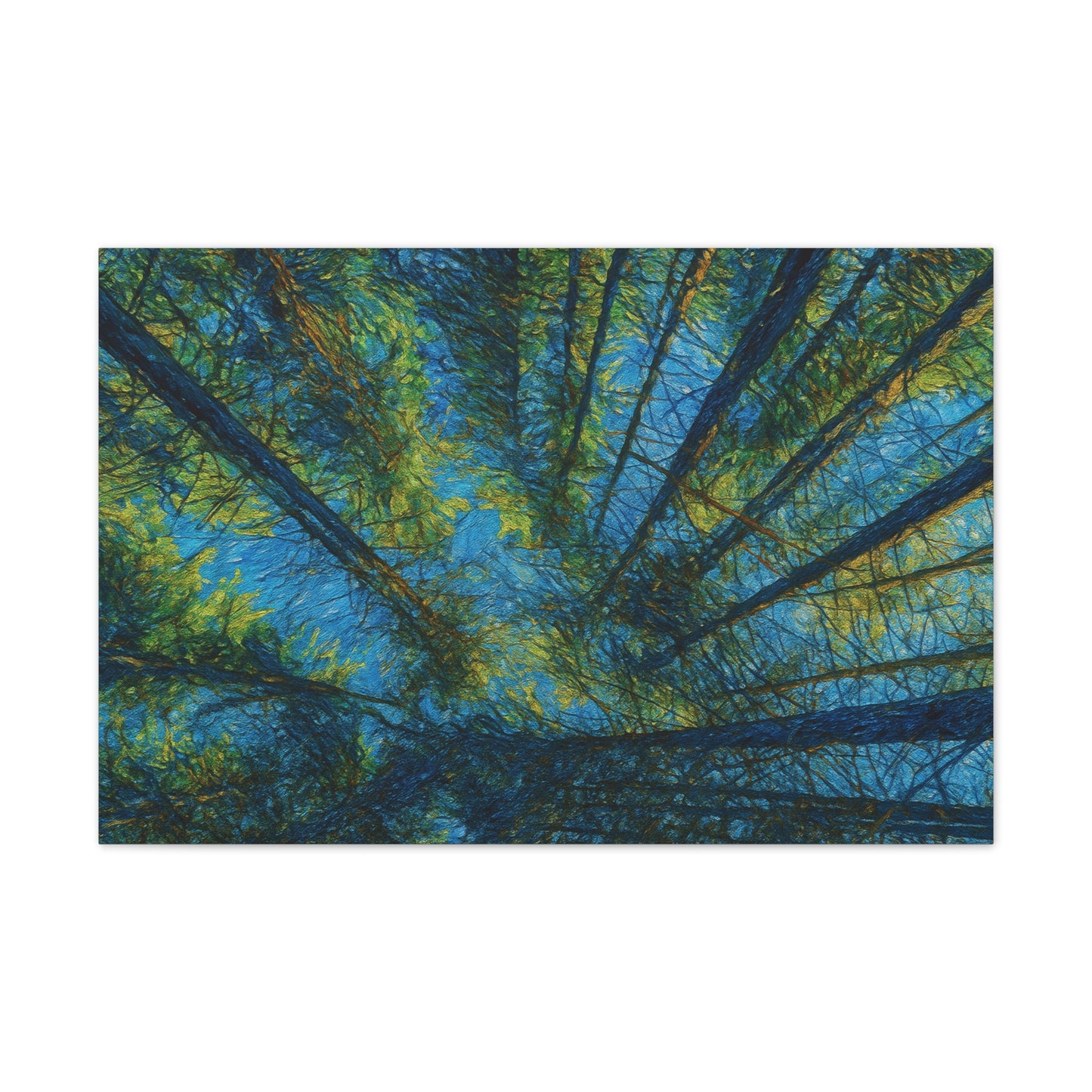 Forest Canopy Canvas Print – Upward View Trees Wall Art (Stretched Canvas 0.75")