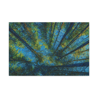 Forest Canopy Canvas Print – Upward View Trees Wall Art (Stretched Canvas 0.75")