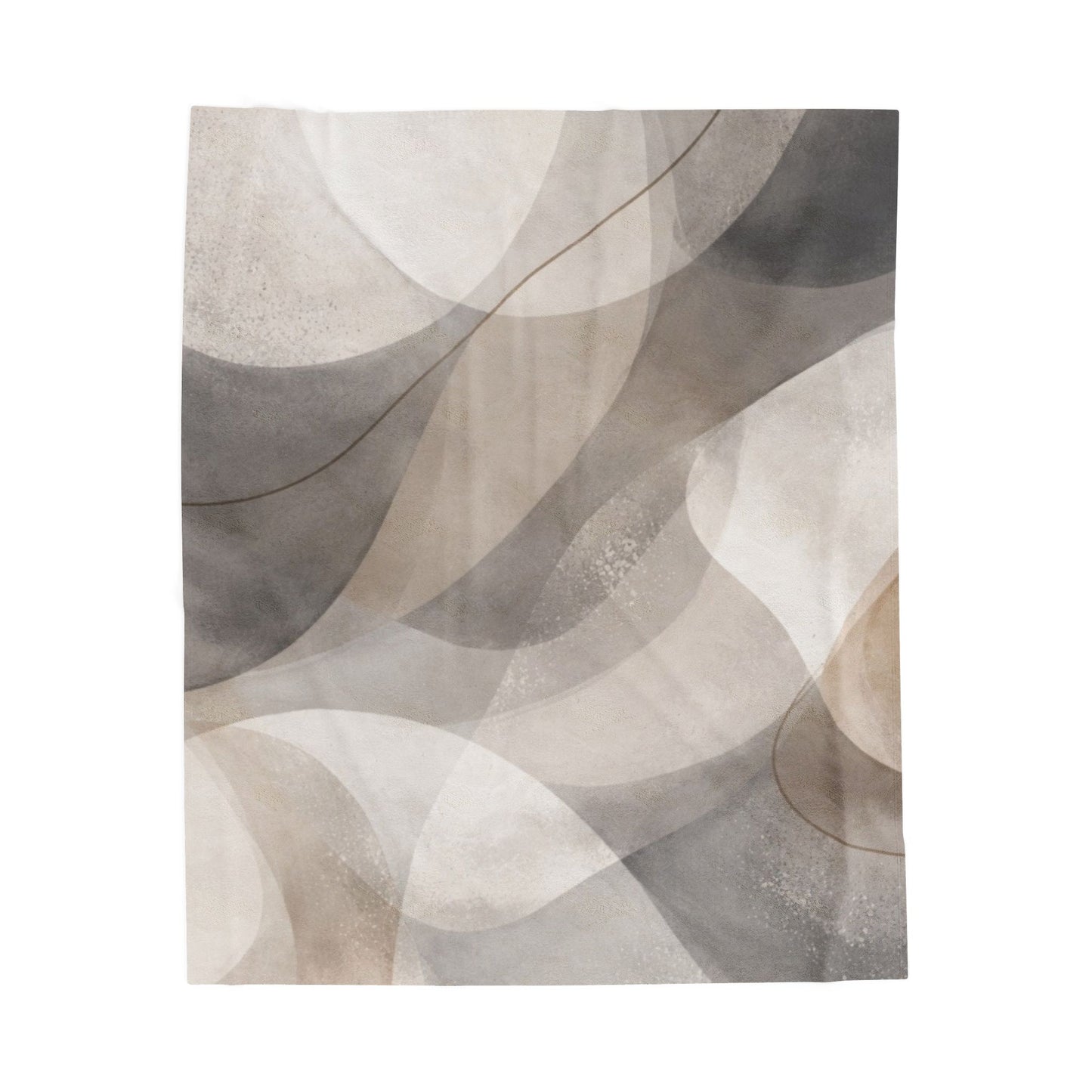 Neutral Abstract Watercolor Blanket | Modern Geometric Waves Throw