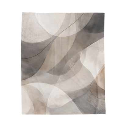 Neutral Abstract Watercolor Blanket | Modern Geometric Waves Throw