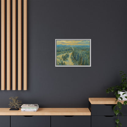 Framed Matte Canvas Art Print, Tranquil Forest Landscape, Home Decor for Nature Lovers, Wall Art for Living Room, Gift for Art Enthusiasts - TRV