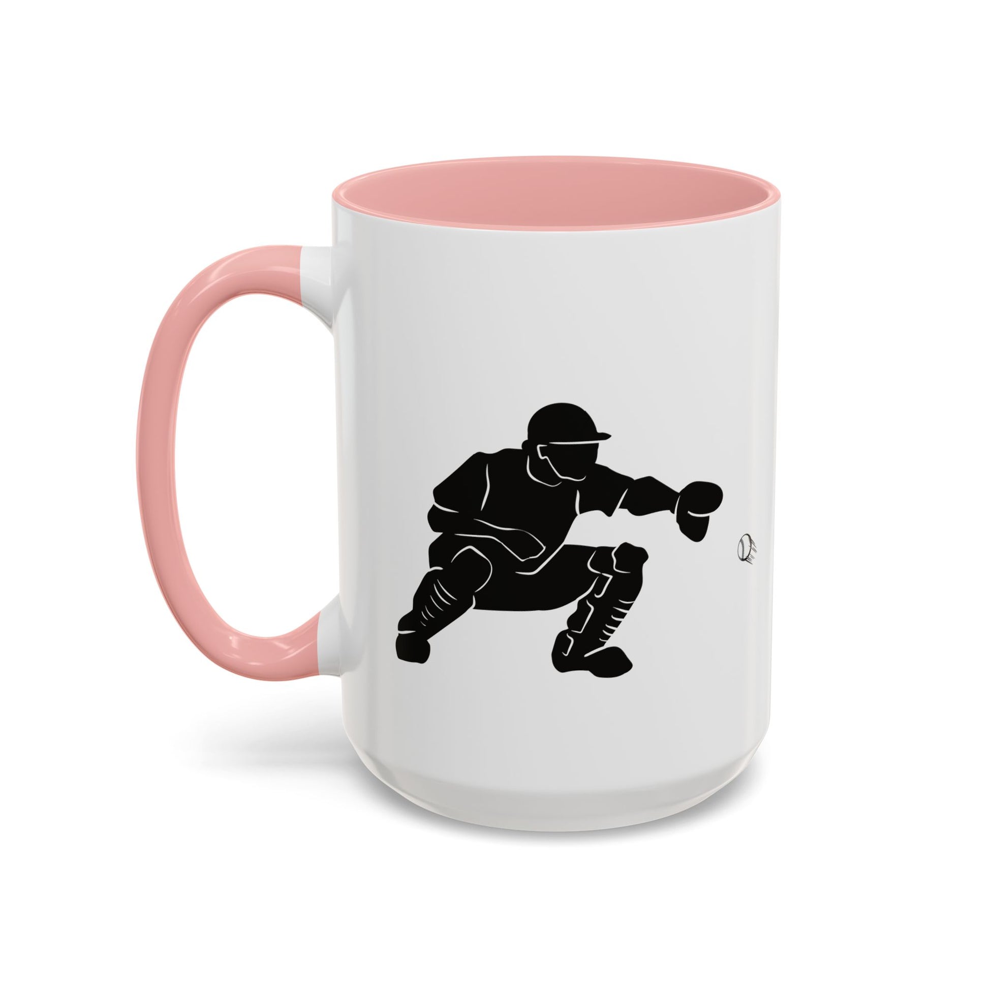 Baseball Catcher Coffee Mug, Sports Gift for Coaches, Black Accent Mug for Fans, Perfect for Birthdays & Celebrations, Unique Cup - TRV