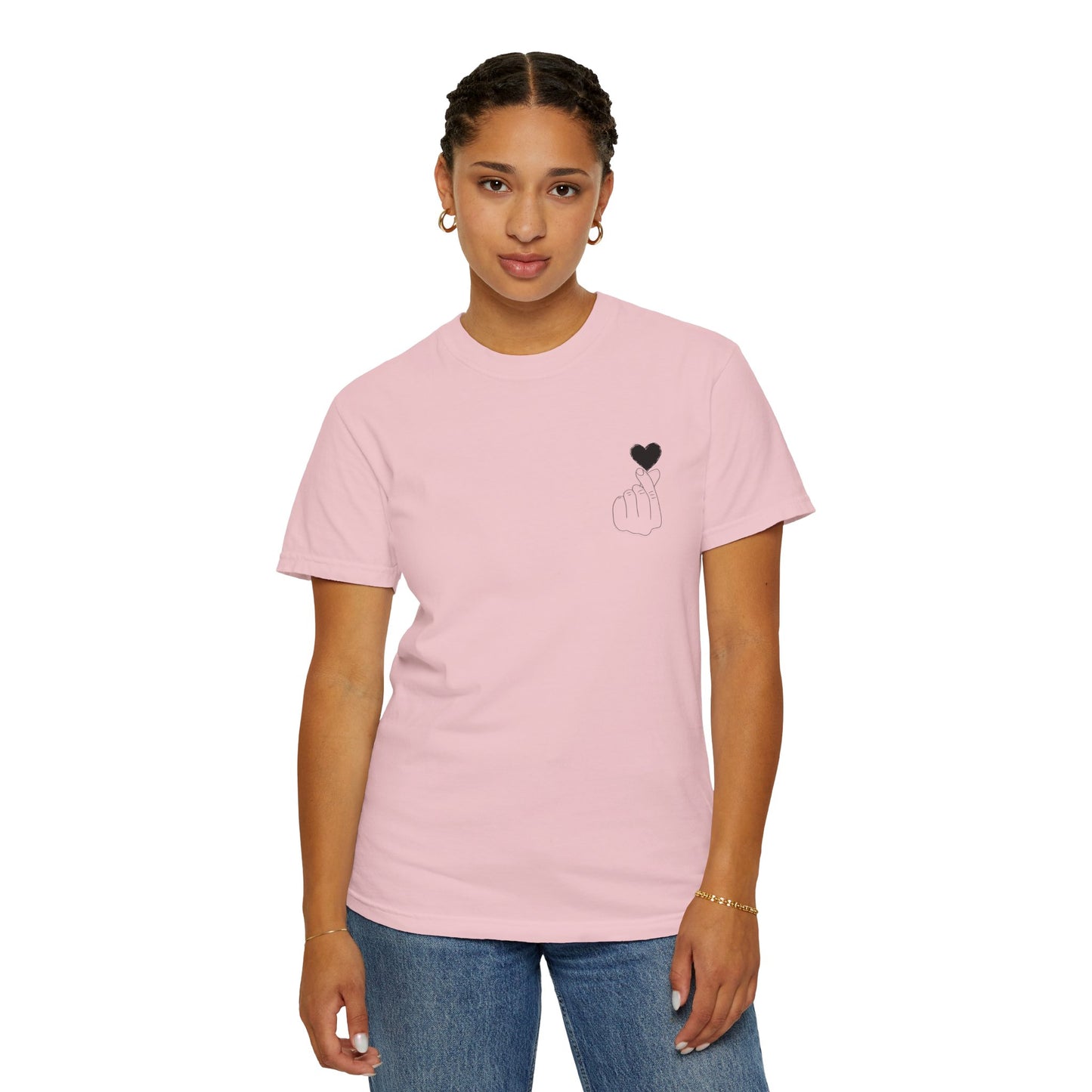 Unisex Garment-Dyed T-Shirt with Heart Design | Casual Trendy Wear for All Occasions