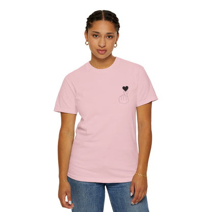 Unisex Garment-Dyed T-Shirt with Heart Design | Casual Trendy Wear for All Occasions