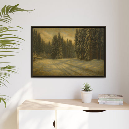 Framed Matte Canvas Wall Art - Serene Forest Landscape, Living Room Decor, Nature Print, Home Aesthetic, Gift for Nature Lovers, Wall [...] - TRV
