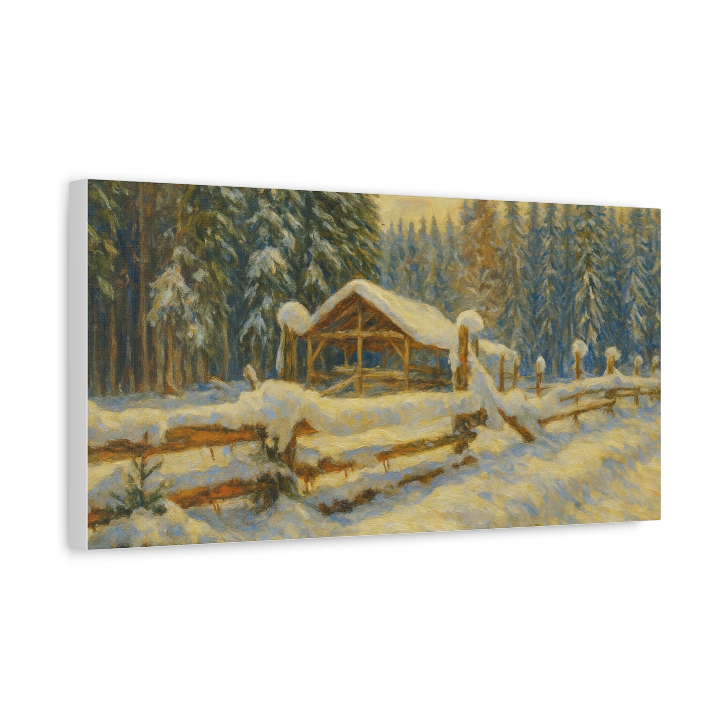 Canvas Wall Art, Winter Landscape Print, Home Decor, Rustic Art, Gift for Nature Lovers, Holiday Decoration - TRV