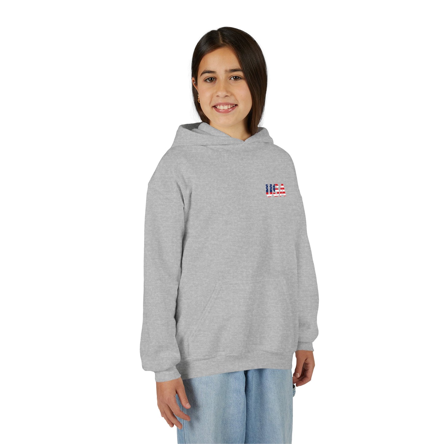 USA Flag Youth Hoodie, Youth Sweatshirt, Cool Hoodie for Kids, American Pride Apparel, Comfortable Boys and Girls Sweatshirt