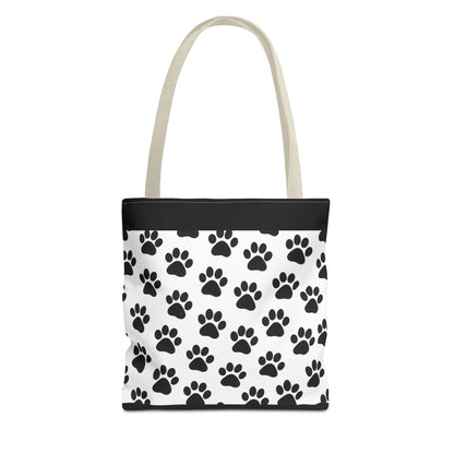 Paw Print Tote Bag, Dog Lover Gift, Shopping Tote, Eco-Friendly Bag, Pet Accessory, Animal Print Carryall - TRV