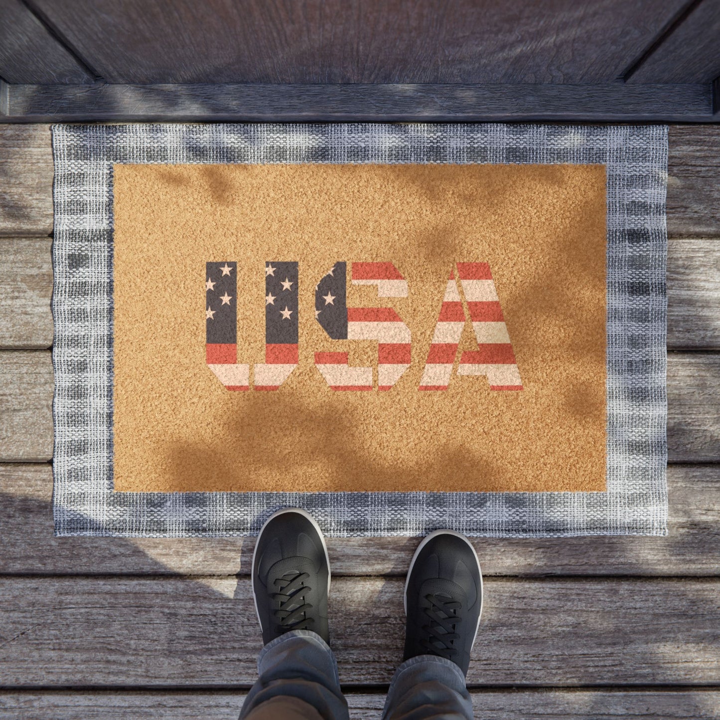 USA Flag Doormat, Patriotic Entrance Rug, Welcome Mat for Home Decor, Americana Gifts, 4th of July Decoration - TRV