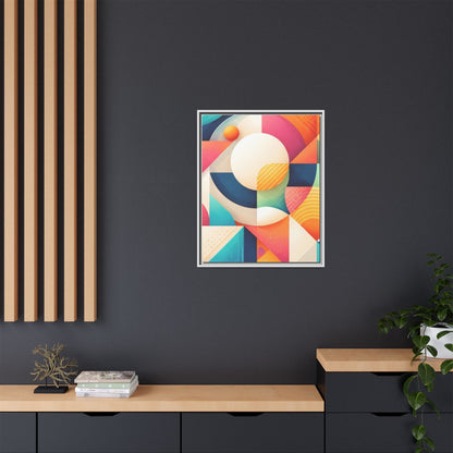 Colorful Geometric Abstract Art Matte Canvas Framed