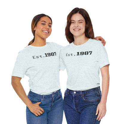 Est. 1987 Unisex Tee - Vintage Style Shirt, 80s Birth Year Gift, Casual Wear, Birthday T-Shirt, Retro Graphic Tee