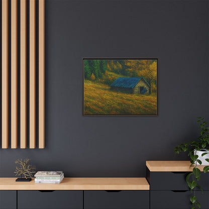 Framed Matte Canvas Print, Rustic Artwork, Farmhouse Decor, Nature Wall Art, Gift for Home, Autumn Decor, Landscape Painting