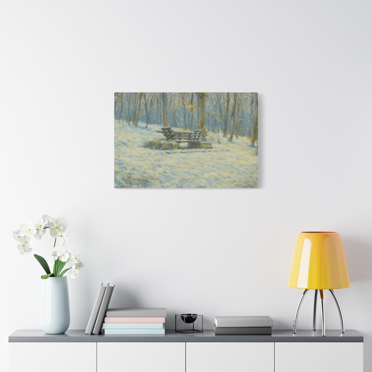 Winter Serenity Canvas Wall Art, Cozy Living Room Decor, Nature Landscape Print, Gift for Art Lovers, Home Decor, Seasonal Artwork - TRV