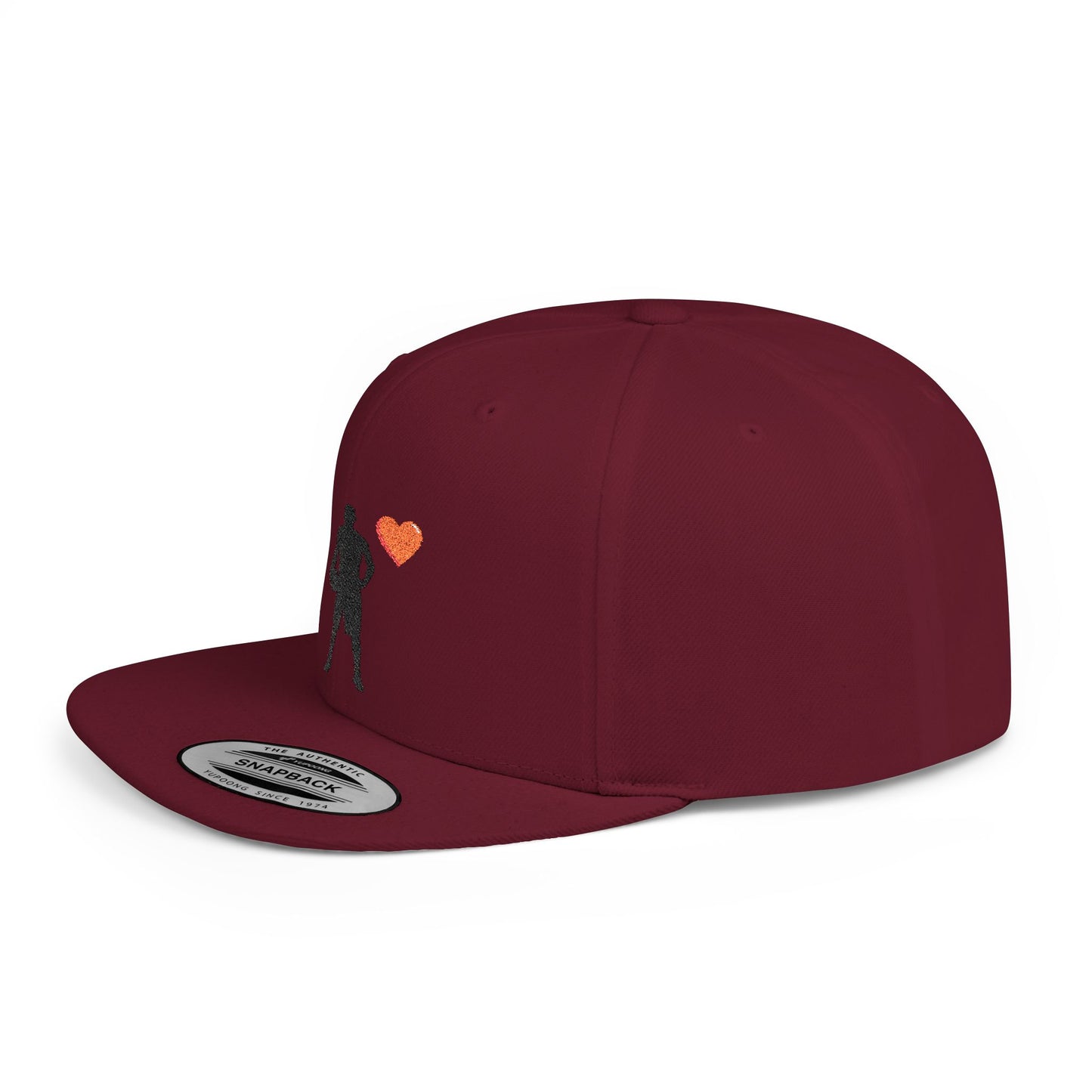 Sporty Love Flat Bill Snapback Hat – Adjustable Cap for Athletes, Casual Wear, Gifts for Sports Fans, Basketball Enthusiasts, Unique - TRV