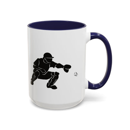 Baseball Catcher Coffee Mug, Sports Gift for Coaches, Black Accent Mug for Fans, Perfect for Birthdays & Celebrations, Unique Cup - TRV