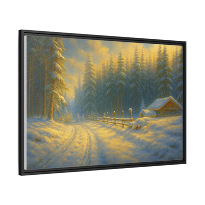 Wall Art Print, Winter Cabin Decor, Nature Scene, Holiday Gift, Cabin Vibes, Christmas Decoration, Matte Canvas, Framed - TRV